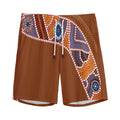 Aboriginal Dot Boomerang Print Men's Athletic Shorts