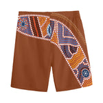 Aboriginal Dot Boomerang Print Men's Sports Shorts
