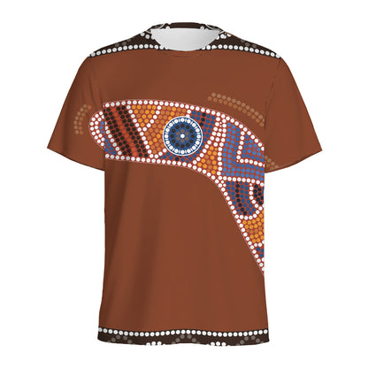 Aboriginal Dot Boomerang Print Men's Sports T-Shirt