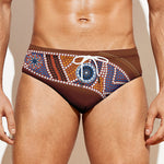 Aboriginal Dot Boomerang Print Men's Swim Briefs