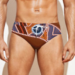 Aboriginal Dot Boomerang Print Men's Swim Briefs