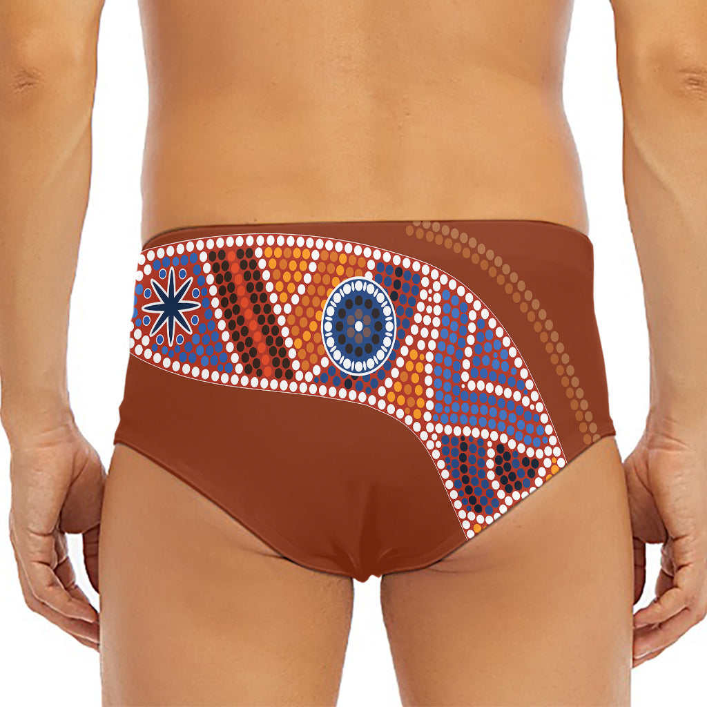 Aboriginal Dot Boomerang Print Men's Triangle Swim Briefs