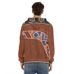 Aboriginal Dot Boomerang Print Men's Velvet Pullover Hoodie