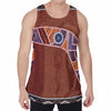 Aboriginal Dot Boomerang Print Men's Velvet Tank Top