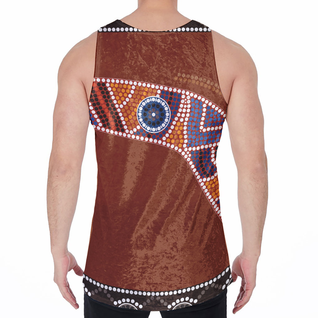 Aboriginal Dot Boomerang Print Men's Velvet Tank Top