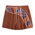 Aboriginal Dot Boomerang Print Mesh Shorts