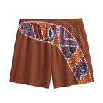 Aboriginal Dot Boomerang Print Mesh Shorts