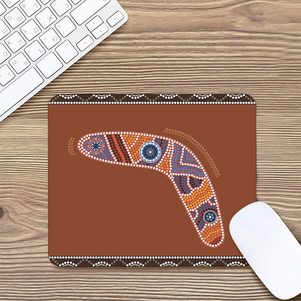 Aboriginal Dot Boomerang Print Mouse Pad