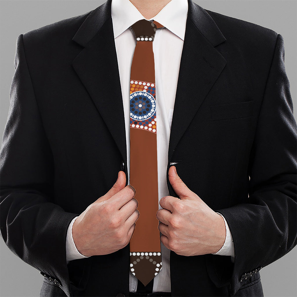 Aboriginal Dot Boomerang Print Necktie
