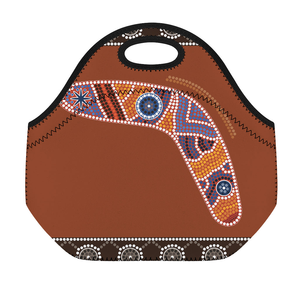 Aboriginal Dot Boomerang Print Neoprene Lunch Bag