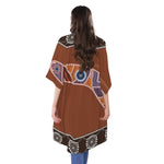 Aboriginal Dot Boomerang Print Open Front Beach Cover Up