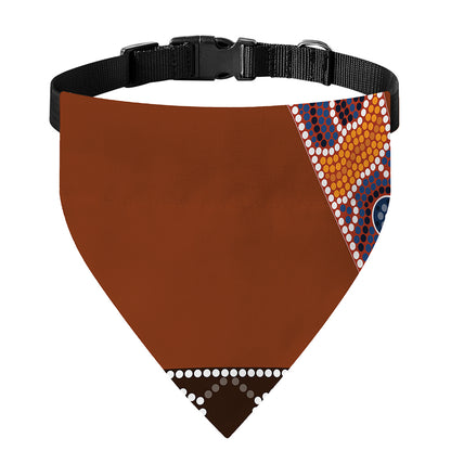 Aboriginal Dot Boomerang Print Over The Collar Dog Bandana
