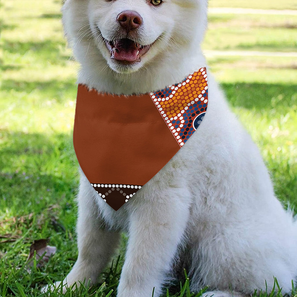 Aboriginal Dot Boomerang Print Over The Collar Dog Bandana