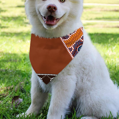 Aboriginal Dot Boomerang Print Over The Collar Dog Bandana
