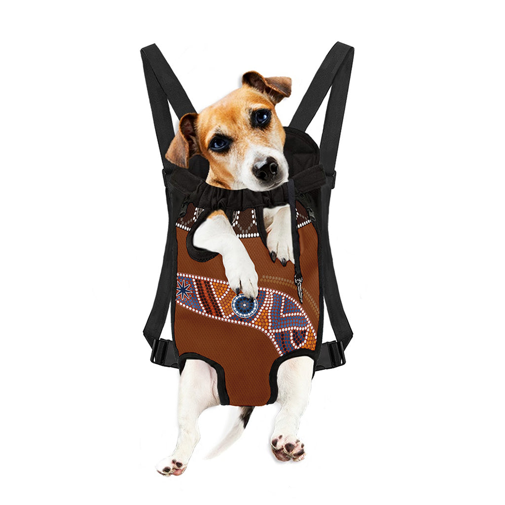 Aboriginal Dot Boomerang Print Pet Carrier Backpack