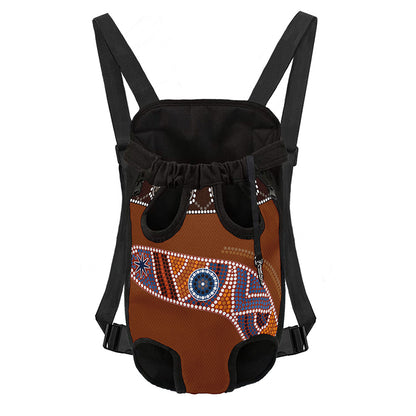 Aboriginal Dot Boomerang Print Pet Carrier Backpack