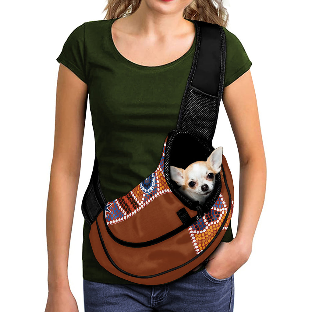 Aboriginal Dot Boomerang Print Pet Sling Carrier