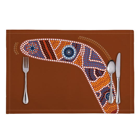 Aboriginal Dot Boomerang Print Placemat