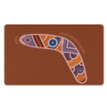 Aboriginal Dot Boomerang Print Polyester Doormat