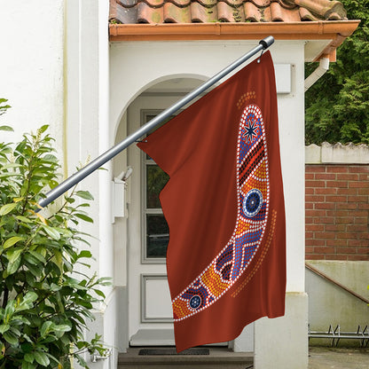 Aboriginal Dot Boomerang Print Polyester Flag