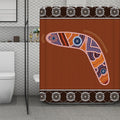 Aboriginal Dot Boomerang Print Polyester Shower Curtain