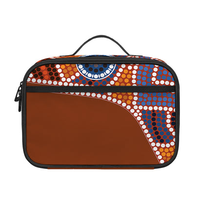 Aboriginal Dot Boomerang Print Portable Lunch Bag