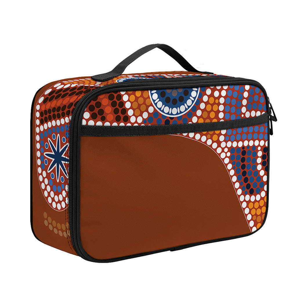 Aboriginal Dot Boomerang Print Portable Lunch Bag