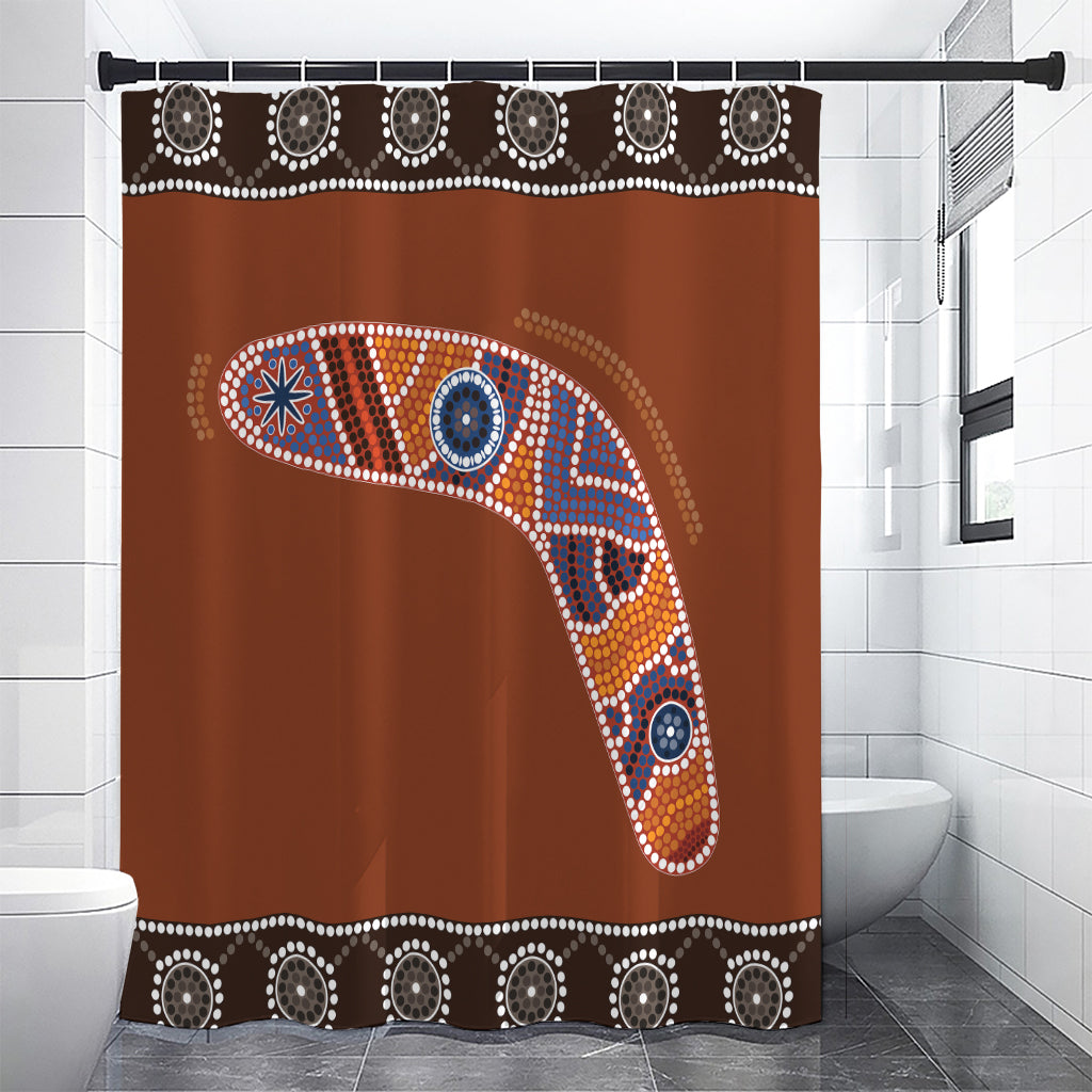 Aboriginal Dot Boomerang Print Premium Shower Curtain