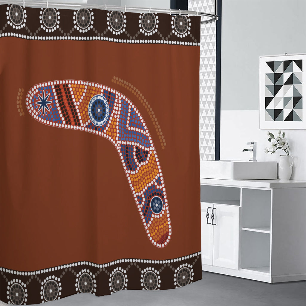 Aboriginal Dot Boomerang Print Premium Shower Curtain