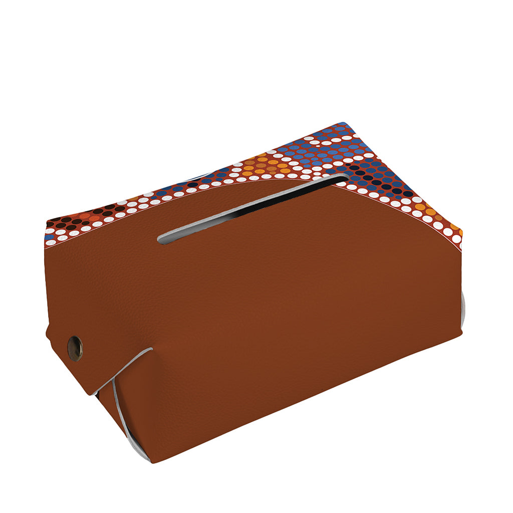Aboriginal Dot Boomerang Print Rectangle Tissue Box Cover