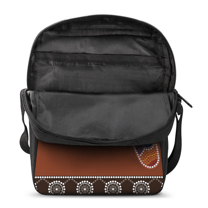 Aboriginal Dot Boomerang Print Rectangular Crossbody Bag