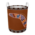 Aboriginal Dot Boomerang Print Round Laundry Basket