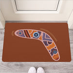 Aboriginal Dot Boomerang Print Rubber Doormat