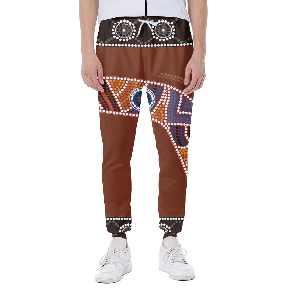 Aboriginal Dot Boomerang Print Scuba Joggers