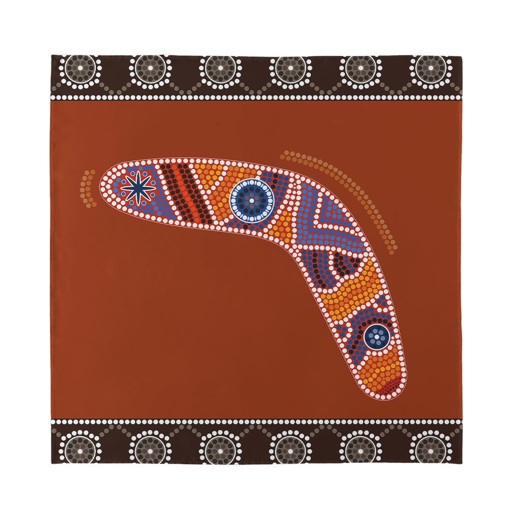 Aboriginal Dot Boomerang Print Silk Bandana