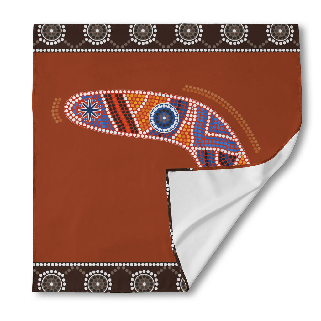 Aboriginal Dot Boomerang Print Silk Bandana