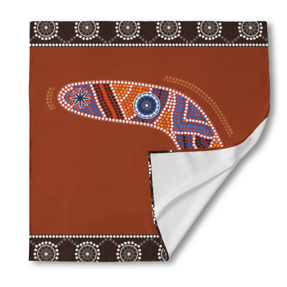 Aboriginal Dot Boomerang Print Silk Bandana
