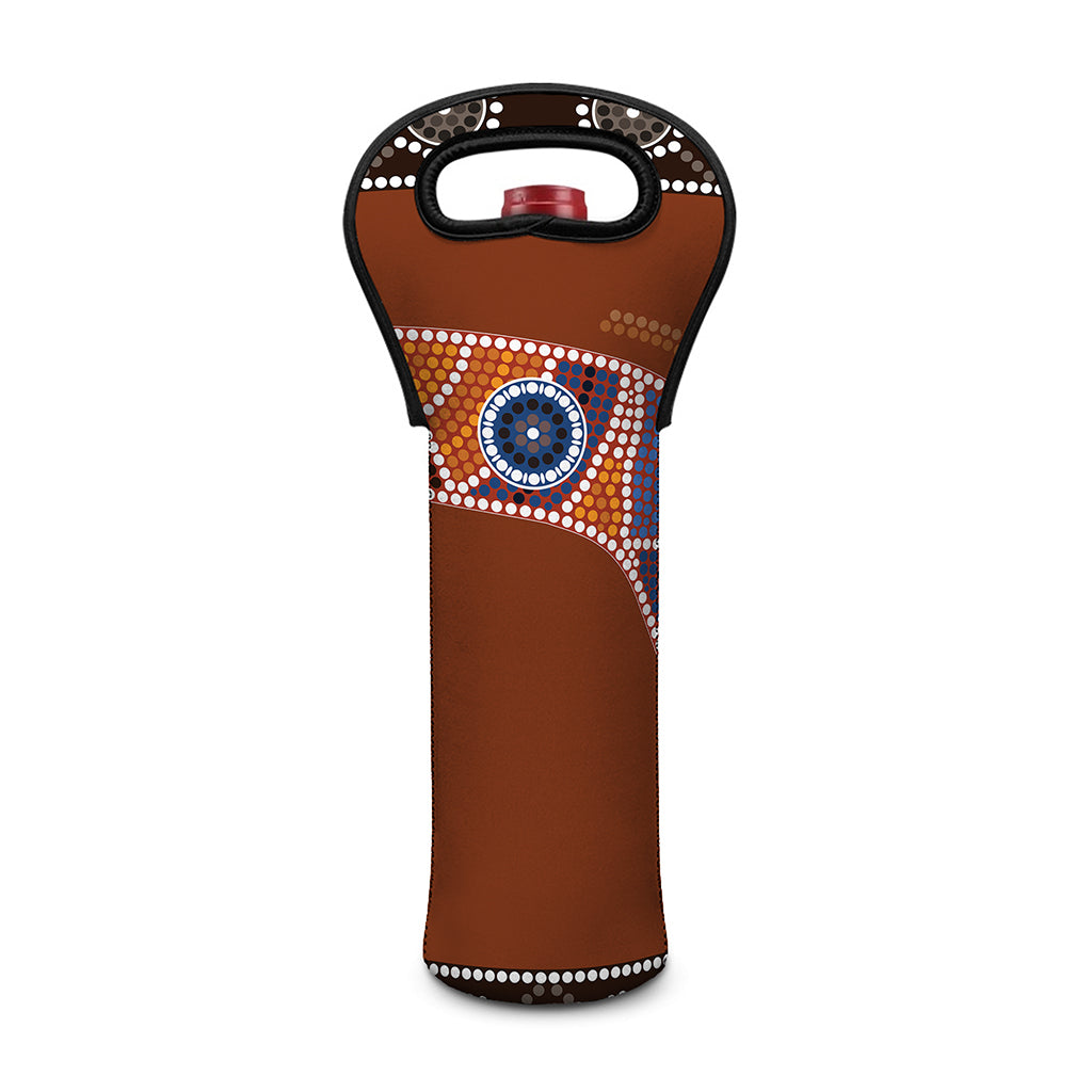 Aboriginal Dot Boomerang Print Single Neoprene Wine Tote