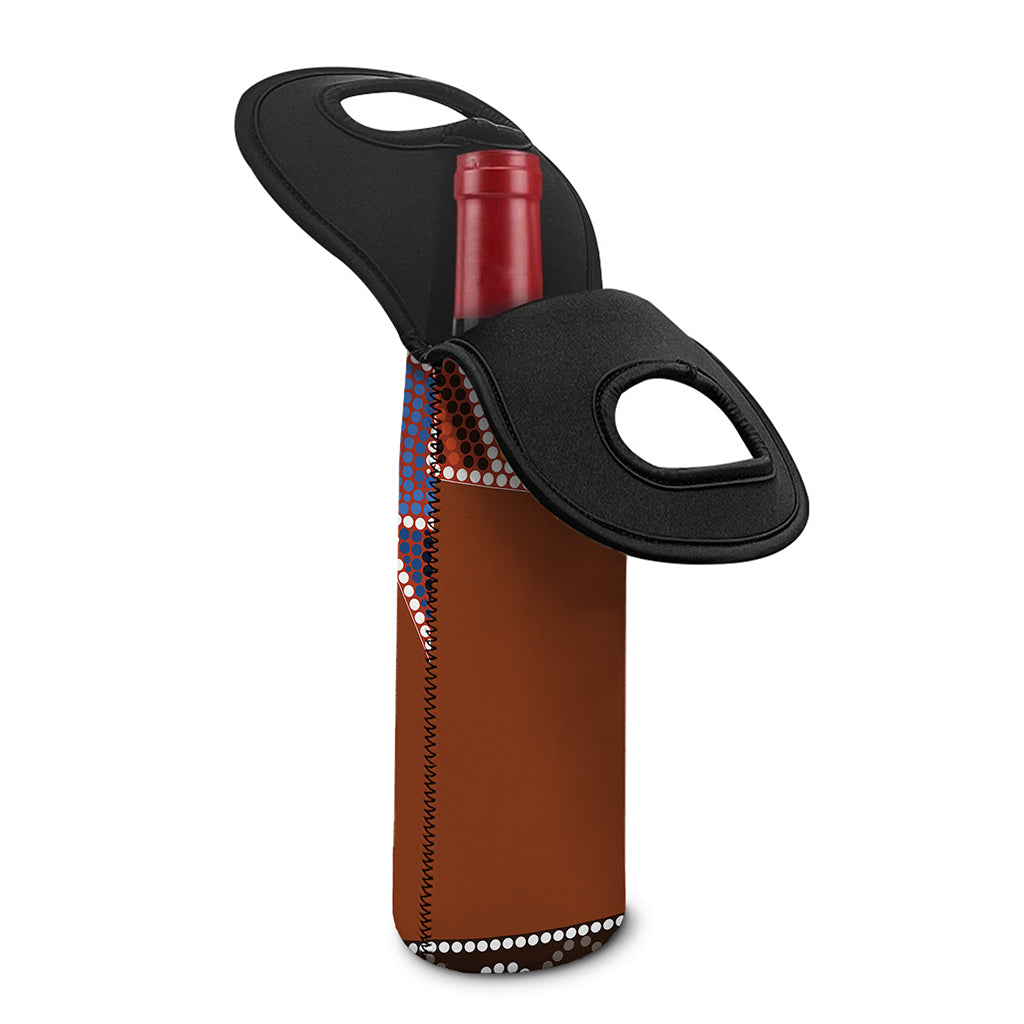 Aboriginal Dot Boomerang Print Single Neoprene Wine Tote