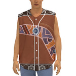 Aboriginal Dot Boomerang Print Sleeveless Baseball Jersey