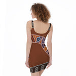 Aboriginal Dot Boomerang Print Sleeveless Bodycon Dress