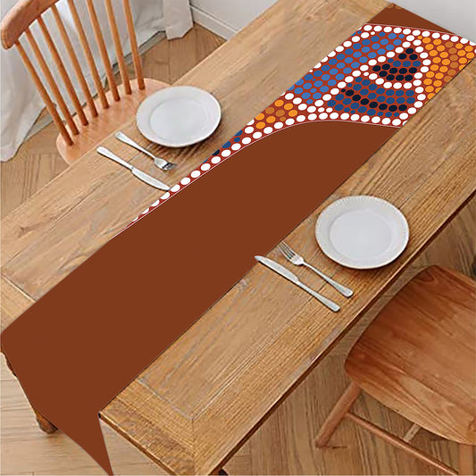 Aboriginal Dot Boomerang Print Table Runner