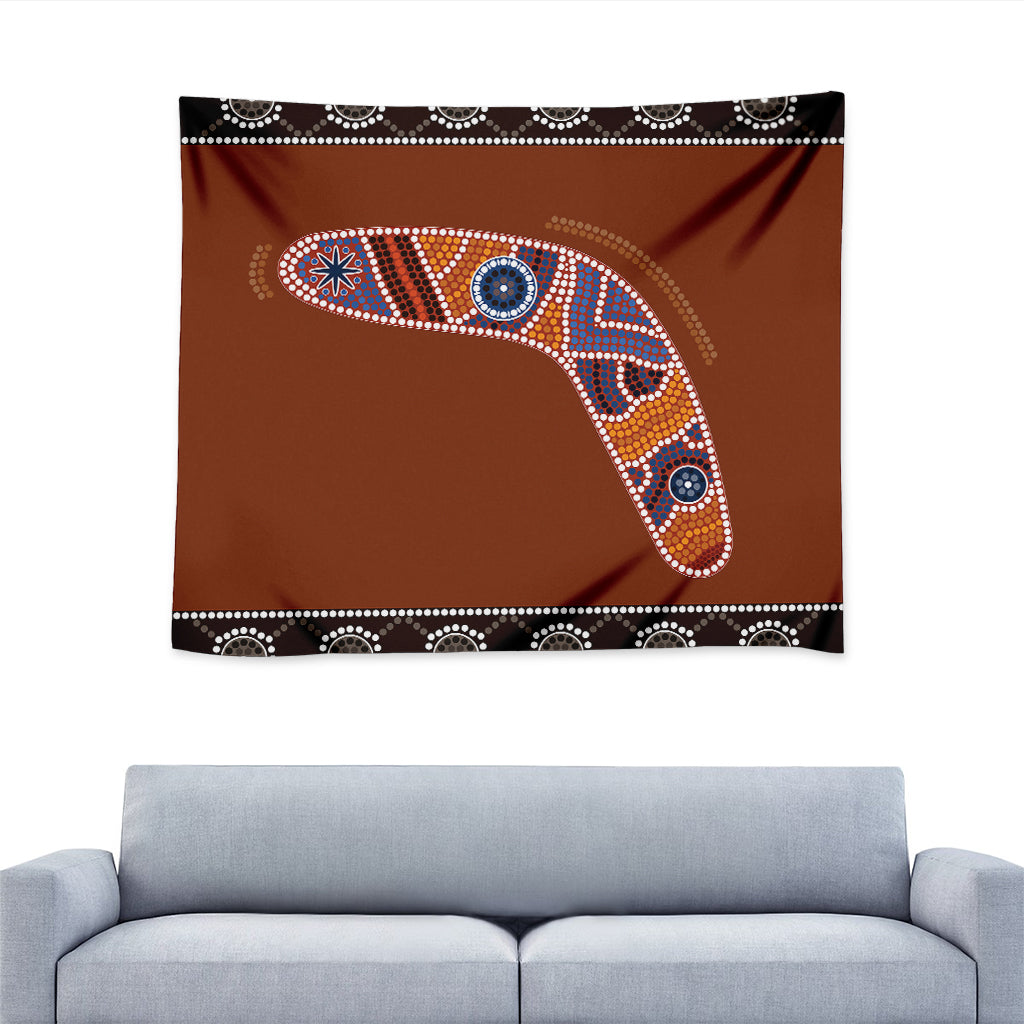 Aboriginal Dot Boomerang Print Tapestry
