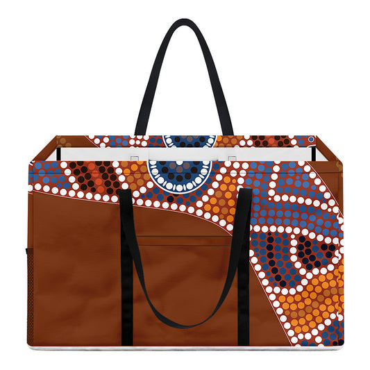 Aboriginal Dot Boomerang Print Utility Tote Bag