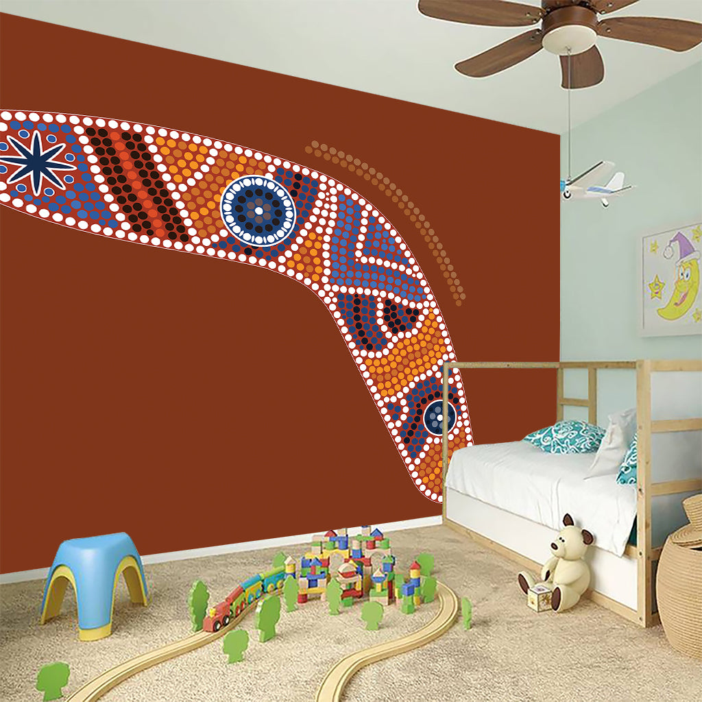 Aboriginal Dot Boomerang Print Wall Sticker