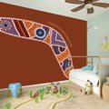 Aboriginal Dot Boomerang Print Wall Sticker