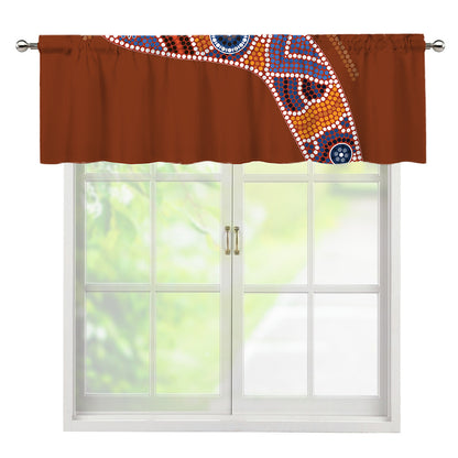 Aboriginal Dot Boomerang Print Window Valance