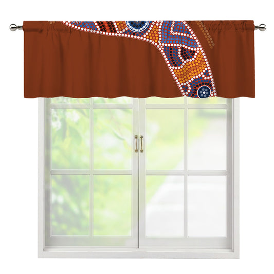 Aboriginal Dot Boomerang Print Window Valance