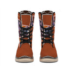 Aboriginal Dot Boomerang Print Winter Boots