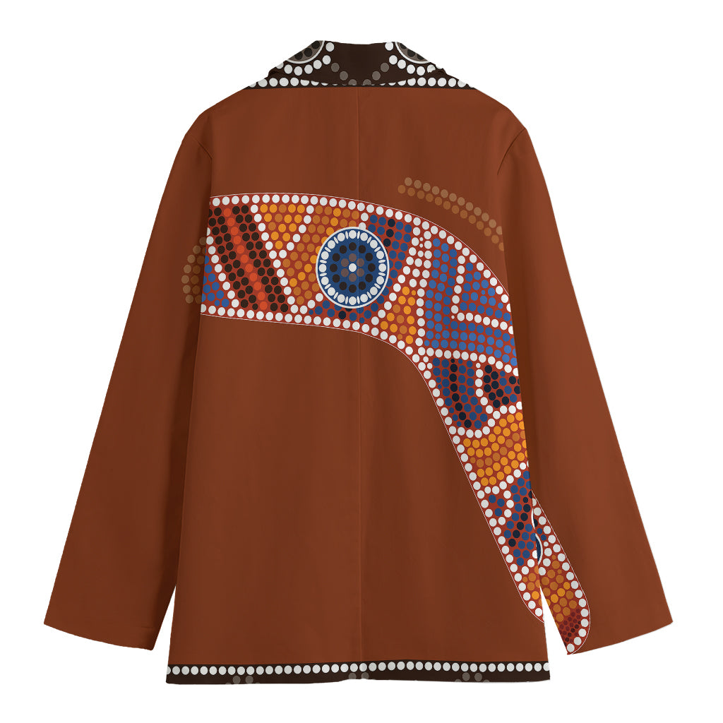 Aboriginal Dot Boomerang Print Women's Blazer